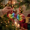 Decoración festiva de vidrio con forma de beso de corazón para Navidad | Floristik24.es