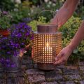 Farol decorativo farol de metal con mango rosa Ø18cm H29cm | Floristik24.es