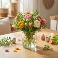 Jarrón de cristal, florero, jarrón decorativo en incoloro Ø9cm H10cm | Floristik24.es