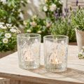Farol decorativo de cristal con motivo de mariposas para un toque elegante en el hogar, 18 cm, 2 piezas | Floristik24.es