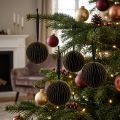 Bolas de panal Bolas de panal de Navidad oro negro Ø7cm 4ud | Floristik24.es