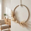 Anillo decorativo de yute de 40 cm, juego de 2, decoración bohemia y escandinava para pared y puerta | Floristik24.es