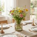 Jarrón de vidrio cilindro hierba trenzada decoración de mesa vidrio Ø8cm H12cm | Floristik24.es