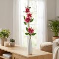Rama de clemátide con 5 flores, flor artificial, rama decorativa rosa, blanco L84cm | Floristik24.es