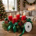 Cinta de regalo y decoración 15mm x 50m verde oscuro | Floristik24.es