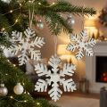 Tipo de copos de nieve de madera blanco-gris. 7-12 cm 6 piezas | Floristik24.es