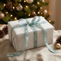 Cinta Navidad, cinta de regalo patrón de estrella azul 15mm 20m | Floristik24.es