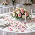 Corazones para esparcir rosa, rosa, natural 4cm 72 piezas | Floristik24.es