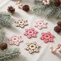 Mezcla de copos de nieve rosa, rosa, natural Ø2cm 144 piezas | Floristik24.es