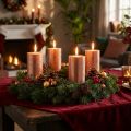 Velas de pilar metálicas de cobre de color sólido, 60 x 80 mm, juego de 4, decoración de Adviento | Floristik24.es