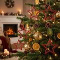 Estrellas decorativas purpurina roja pequeñas estrellas navideñas 4,5cm 120uds | Floristik24.es