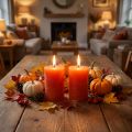 Velas de colores naranja 60x80mm 4uds | Floristik24.es