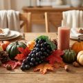 Vid negra decorativa de 22 cm, fruta artificial realista, decoración otoñal para escaparates y restaurantes. | Floristik24.es