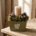 Macetero de madera, estilo shabby chic, verde, 11×14,5×14 cm | Floristik24.es