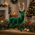 Deco ciervo de pie verde dorado decoración navideña figura 40cm | Floristik24.es
