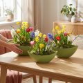 Cuenco decorativo plástico barco planta verde 28×9×9cm 3ud | Floristik24.es