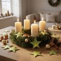 Decoración dispersa Estrellas navideñas verde coco Ø5cm 50ud | Floristik24.es
