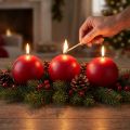 Juego de 6 velas de bola rojas, 100 mm - Perfectas para decoraciones navideñas y ocasiones festivas, larga duración de combustión | Floristik24.es