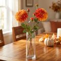 Flores Decorativas Dalia Artificial Naranja Rojo Ø10 L80cm 2ud | Floristik24.es
