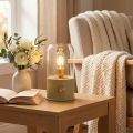 Lámpara de mesa LED estilo retro, luz blanca cálida y verde, 19,5 cm de altura. | Floristik24.es