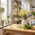 Soporte decorativo de metal mariposa oro verde Al. 29 cm 2 piezas | Floristik24.es