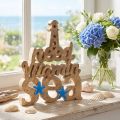 Decoración marítima de madera “Necesito vitamina del mar” madera de mango 27×33cm | Floristik24.es