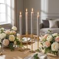 Velas cónicas unicolor gris 34mm x 300mm 4 piezas | Floristik24.es