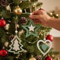 Decoración del árbol de Navidad Mezcla Verde, blanco 10cm 9pzs | Floristik24.es