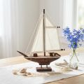 Velero decoración barco madera pino marrón 32×5×41cm | Floristik24.es