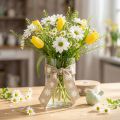 Cinta de regalo flores cinta decorativa marrón blanco 15mm 15m | Floristik24.es