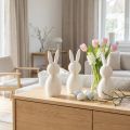 Figura decorativa de conejo con aspecto plegado para diseño interior moderno, salón u oficina, 13 cm, 3 piezas | Floristik24.es