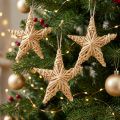 Adornos navideños de estrellas de 11 cm de ratán natural (juego de 6) | Floristik24.es