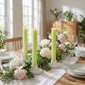 Velas de mesa velas verde lima color liso 34x240mm 4 piezas | Floristik24.es