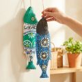 Decoración de madera de peces de colores para colgar azul y verde 38cm 2 piezas | Floristik24.es