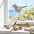 Decoración marina, gaviota decorativa de madera, shabby chic, azul y blanco Al. 32 cm | Floristik24.es