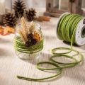Hilo de mecha cordón de lana cordón de fieltro verde musgo 3mm 100m | Floristik24.es
