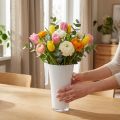 Jarrón “Fizzy” Ø16cm H27cm blanco, 1 ud | Floristik24.es