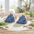 Caracol de mar Cerámica Azul y beige 16,5×11×9,5cm 2pzs | Floristik24.es