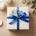 Cinta de regalo cinta de raso azul cinta de raso doble 3mm 50m | Floristik24.es