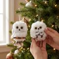 Adornos de búhos, figuritas de búhos para colgar, blancas y grises, 6 cm, 2 piezas | Floristik24.es