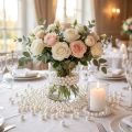 Cuentas decorativas blancas, Ø8 mm, 250 unidades | Floristik24.es