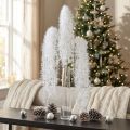 Rama artificial de invierno en color blanco con aspecto nevado y escarchado, 70 cm. | Floristik24.es