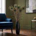 Decoración de plumas de pavo real, plumas de ave auténticas, 75-85 cm de largo, 8 piezas | Floristik24.es