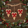Corazón de madera con lazo, corazón colgante, 14 cm, 3 piezas | Floristik24.es