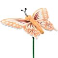 Floristik24 Tapón floral mariposas decorativas de madera en un palo 23cm 16ud