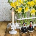Floristik24 Decoraciones de primavera, candelabros de metal con flores, decoraciones de boda, candelabros, decoraciones de mesa