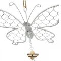 Floristik24 Decoración de primavera, mariposas de metal, Pascua, decoración colgante mariposa 2 piezas
