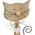 Floristik24 Figura de primavera, decoración de gato, figura de madera, decoración de mesa, decoración de casa de campo 2 piezas