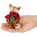 Zorro decorativo con bufanda y piña, 10 cm, 2 piezas | Floristik24.es