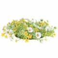 Floristik24 Corona de flores con anémonas de madera blanco, amarillo Ø30cm